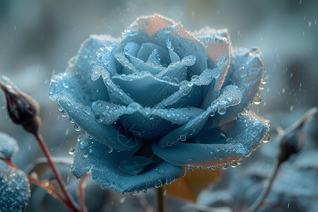 蓝色的玫瑰花朵背景图片