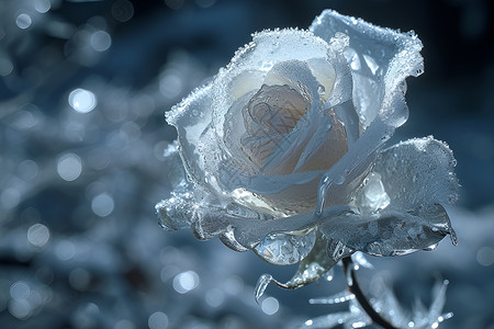 漂亮的冰雕玫瑰背景图片