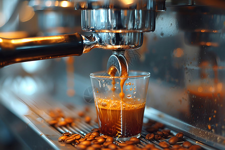 杯子中醇香可口的咖啡背景图片