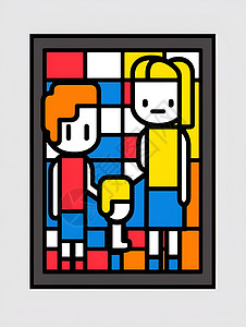 家庭的方块相框背景图片