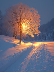冬日奇幻之光背景图片