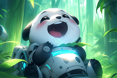 快乐的熊猫背景图片