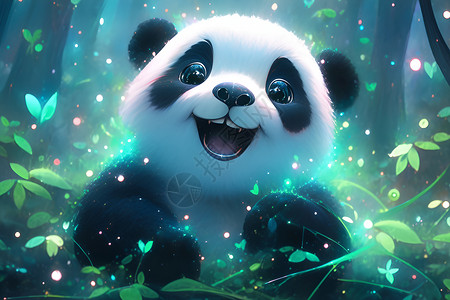 可爱熊猫背景图片