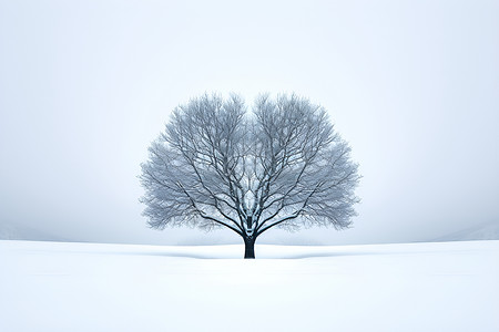 雪地的一颗树背景图片