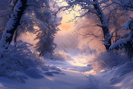 冬日仙境背景图片