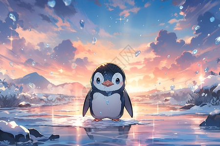 可爱小企鹅背景图片