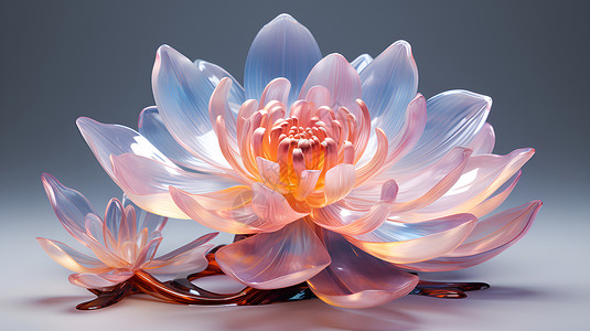 透明的莲花背景图片