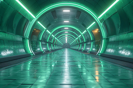 绿光隧道一道绿光高清图片
