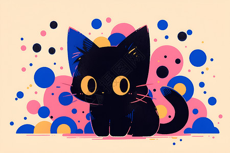 斑点猫猫与艺术插画