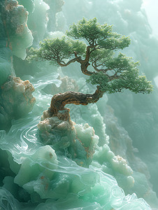 玉色的树背景图片