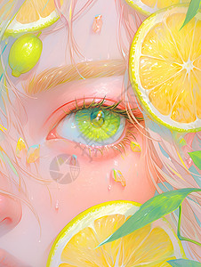 梦幻的柠檬少女背景图片