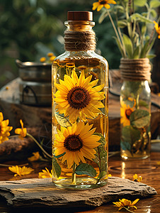美丽的太阳花瓶子里的太阳花设计图片