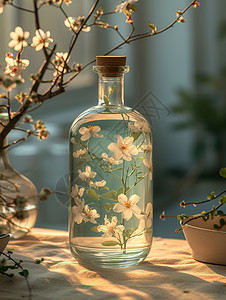 花瓶上的美丽花朵背景图片
