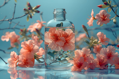 花瓶里的美丽花朵背景图片