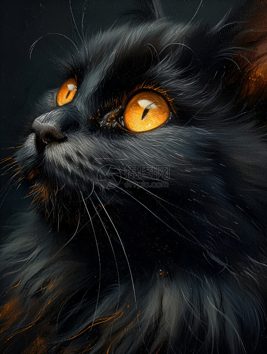 黑色的小猫咪图片
