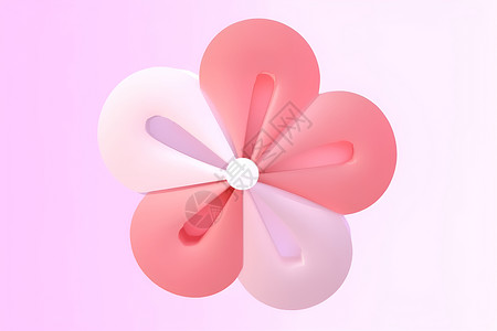 五瓣花粉色的花朵插画