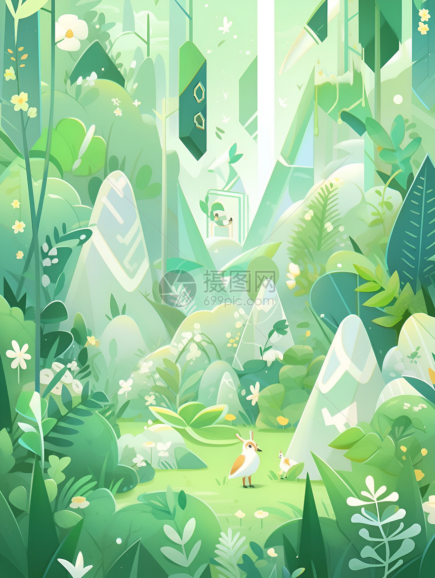 翠绿的森林图片