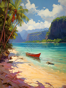 河中的小船背景图片