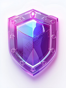 玻璃面紫色安全图标插画