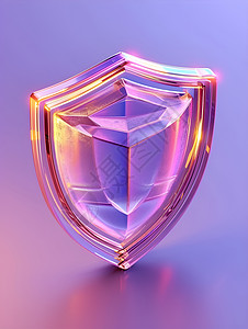 玻璃面紫色光的安全图标插画