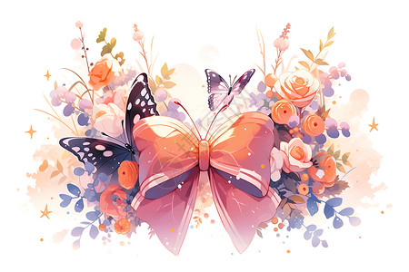 停在花朵上的蝴蝶背景图片