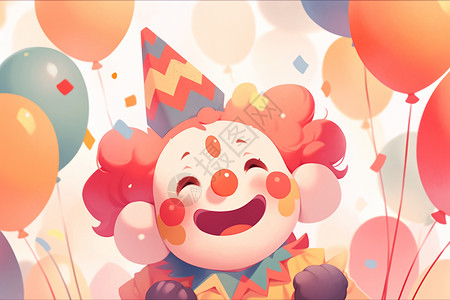 背景中的快乐的小丑背景图片