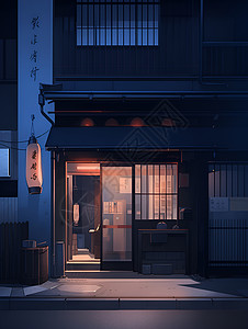 暗夜里的餐馆背景图片