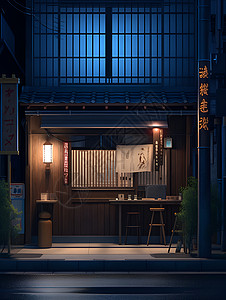 街头的餐馆背景图片