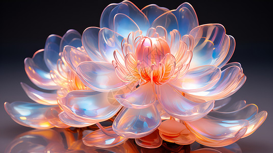 透明的花朵水晶莲花高清图片