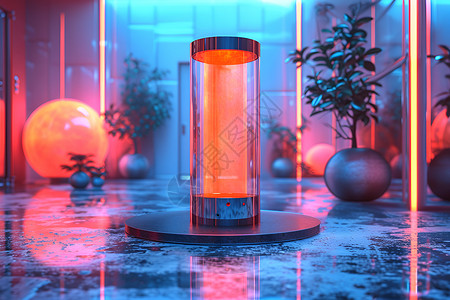 液体玻璃管的迷幻未来背景图片