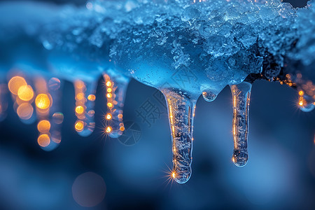 阳光透明冰雪奇观背景