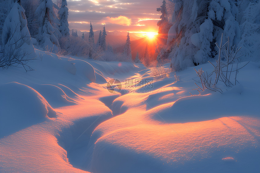 冬日的光影奇幻图片