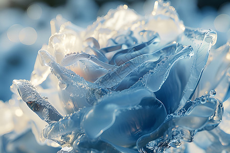 冰玫瑰的娇艳绽放背景图片