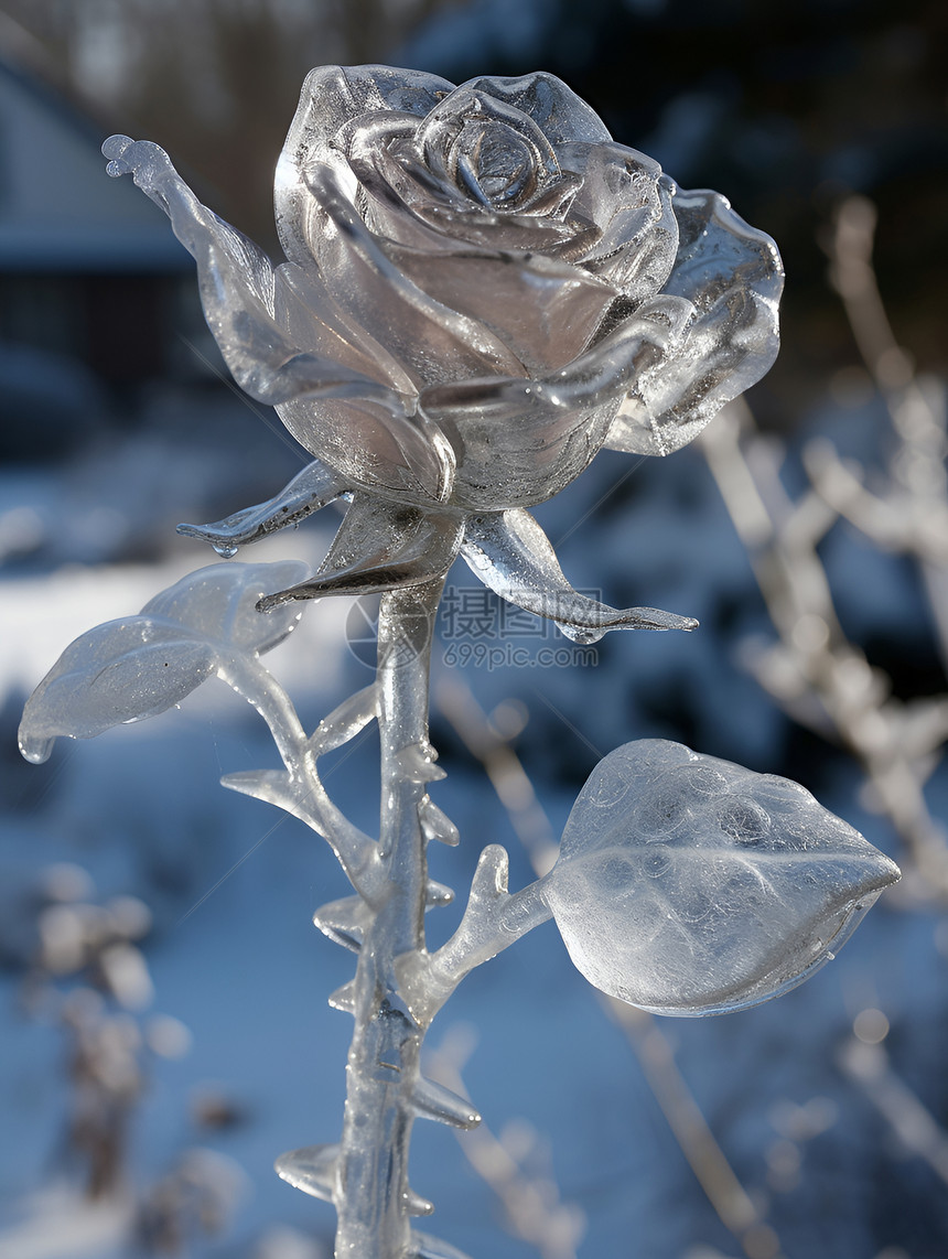 冬日冰雪玫瑰图片