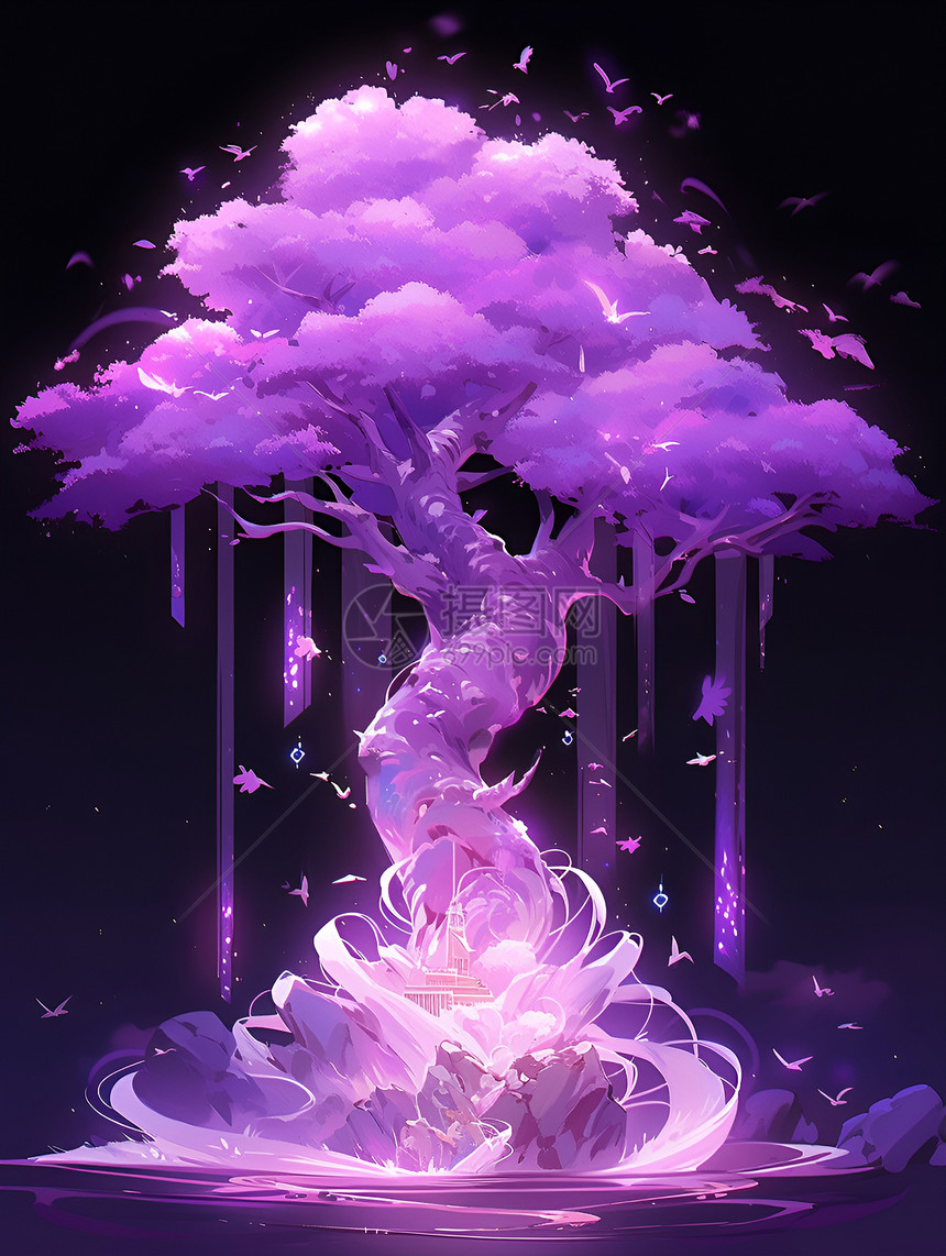 紫色的盆栽图片