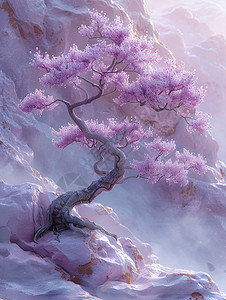 梦幻中国风树背景图片