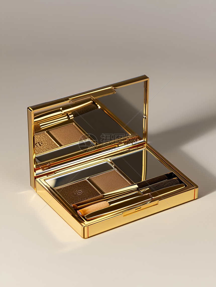 金色盒子的多功能化妆盘图片