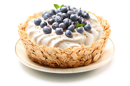 美味的蓝莓酸奶背景图片