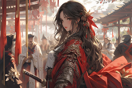 看女服装素材烈焰女武士插画