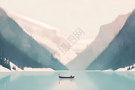 冰雪中的寂静之船背景图片