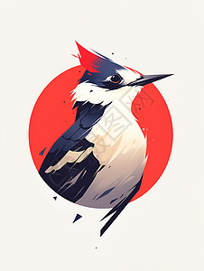 中国邮政logo啄木鸟图标插画