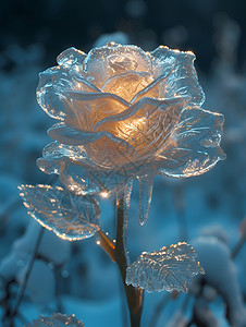 冰封玫瑰的永恒之美背景图片