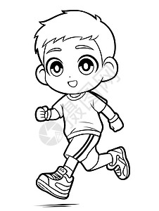 奔跑的小男孩背景图片