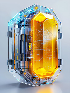 玻璃工业水晶立体科技插画