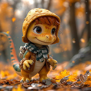 森林中的玩具恐龙背景图片