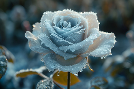 水滴玫瑰冰雕花朵设计图片