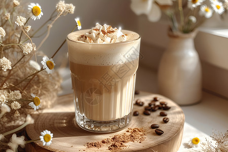 醇香咖啡杯子中可口的咖啡背景