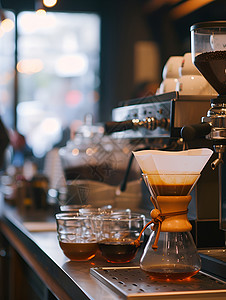 醇香咖啡咖啡馆里的精致咖啡背景
