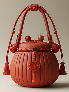 中国红福袋背景图片