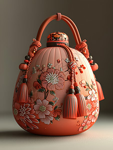 中式传统花纹复古花纹的福袋设计图片